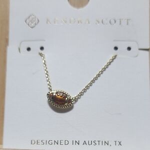 Kendra Scott Gold Necklace with Football Enamel Pendant